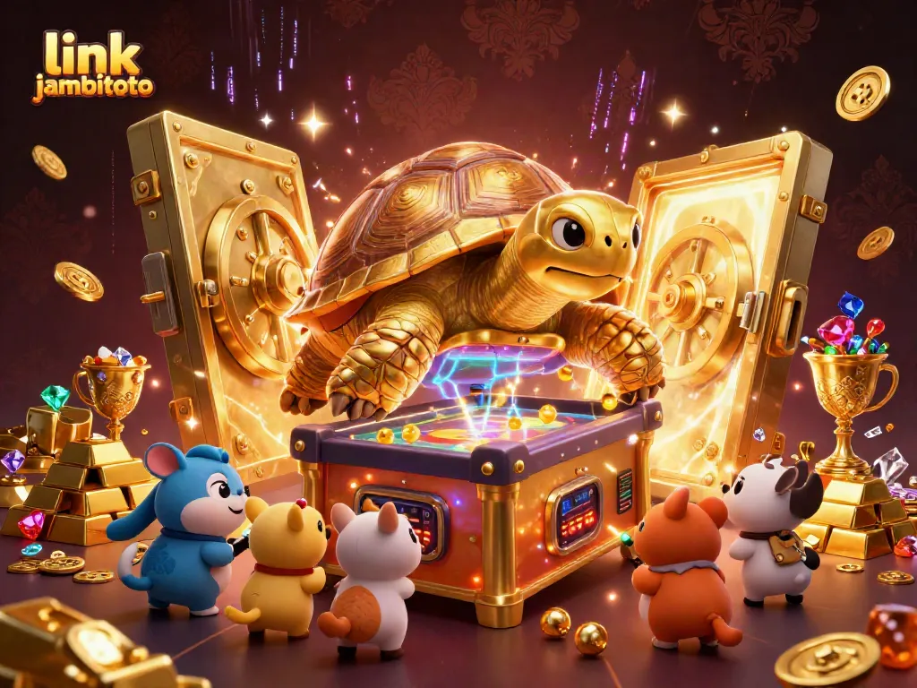 Experience the excitement of gaming with link jambitoto and its vibrant, dynamic scene filled with golden treasures and animated characters.