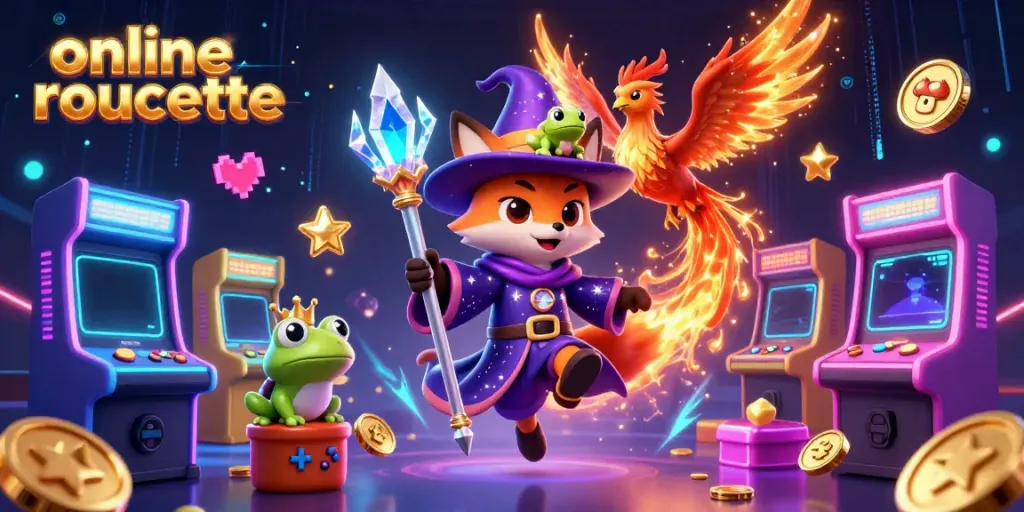 Engage in online roulette with a captivating 3D illustration featuring magical elements and vibrant casino visuals.